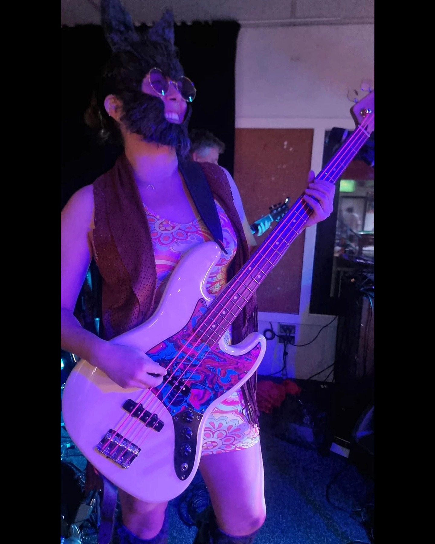 The band in Halloween costumes